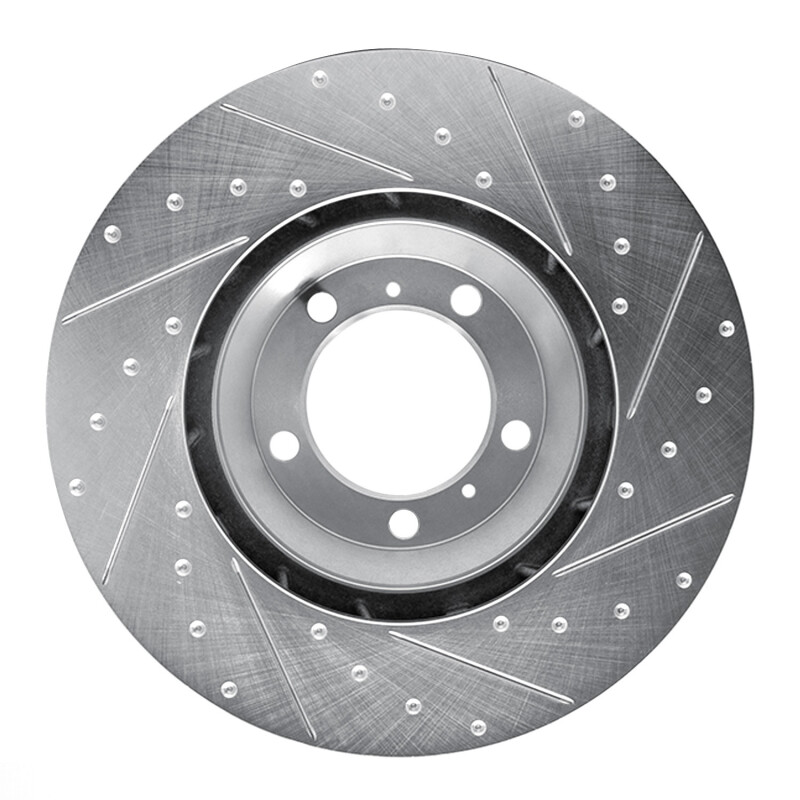 Porsche Panamera Brake Rotor (1) - Left Front - R1 Concepts - Drilled & Slotted - Silver - `17-`23